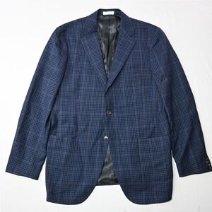Boglioli 40R Slim Fit Blue Check Sforza Mens‎ Blazer Sport Jacket Coat
